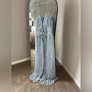 Self-portrait floor length dress blue size 2